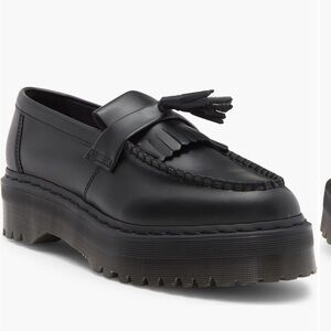 Dr. Martens Black Leather Platform Adrian Tassel Loafers